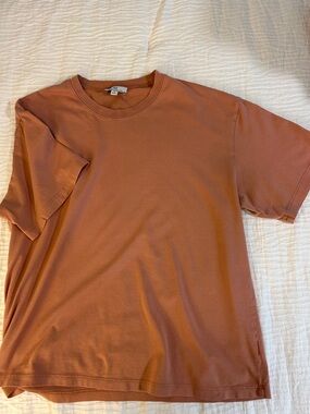 AG Short Sleeve Crew Tee in Peachy-Dusty Rust Color